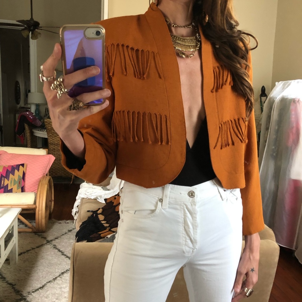 Vintage fringe blazer - Picture 1 of 8